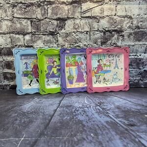 Set of 4 Vintage Plates Certified International Jennifer Brinley Collection